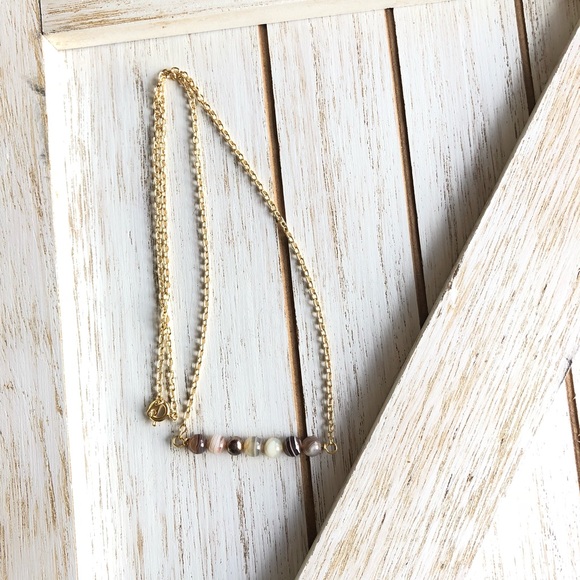 Natural Botswana Agate Stone Necklace - Picture 3 of 3